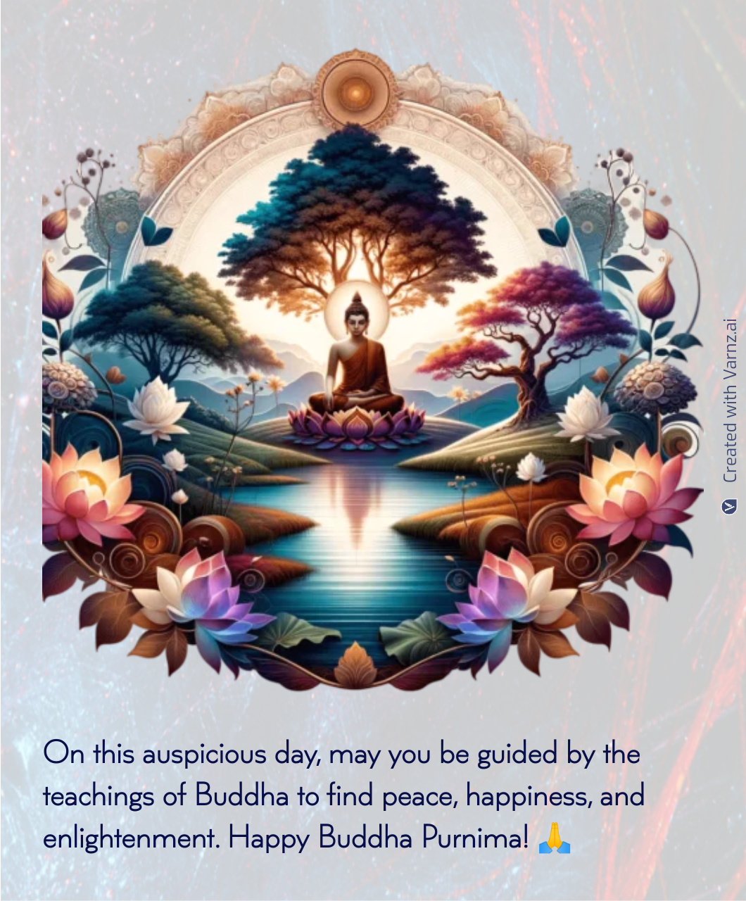budda purnima greeting card in buddhism