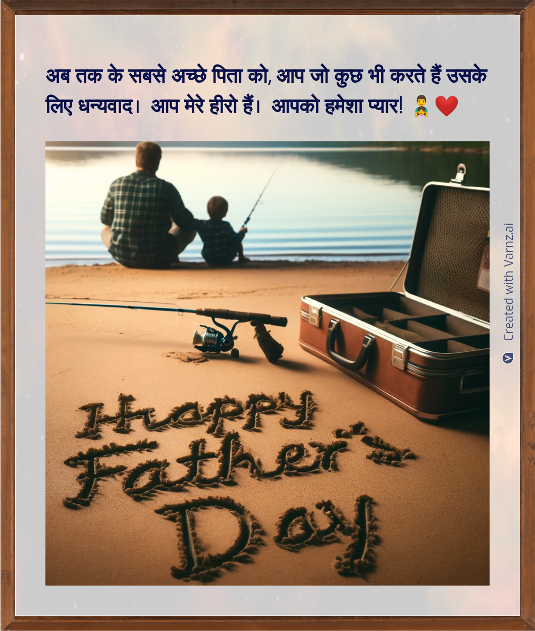 happy fathers day greeting card in hindi
