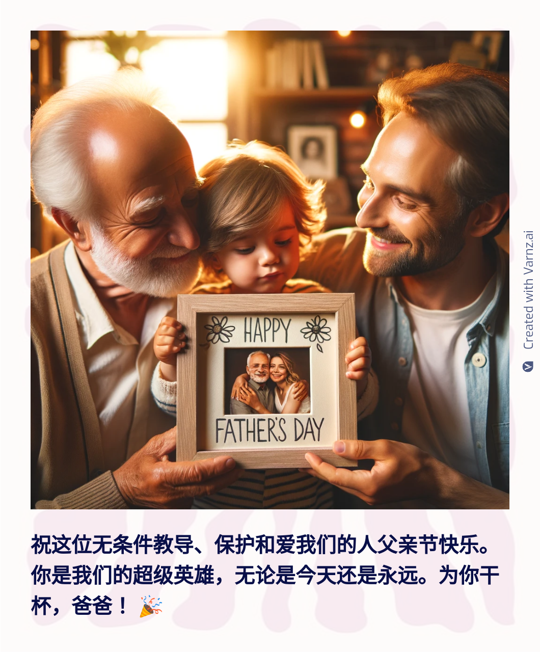 happy fathers day greeting card in chinese