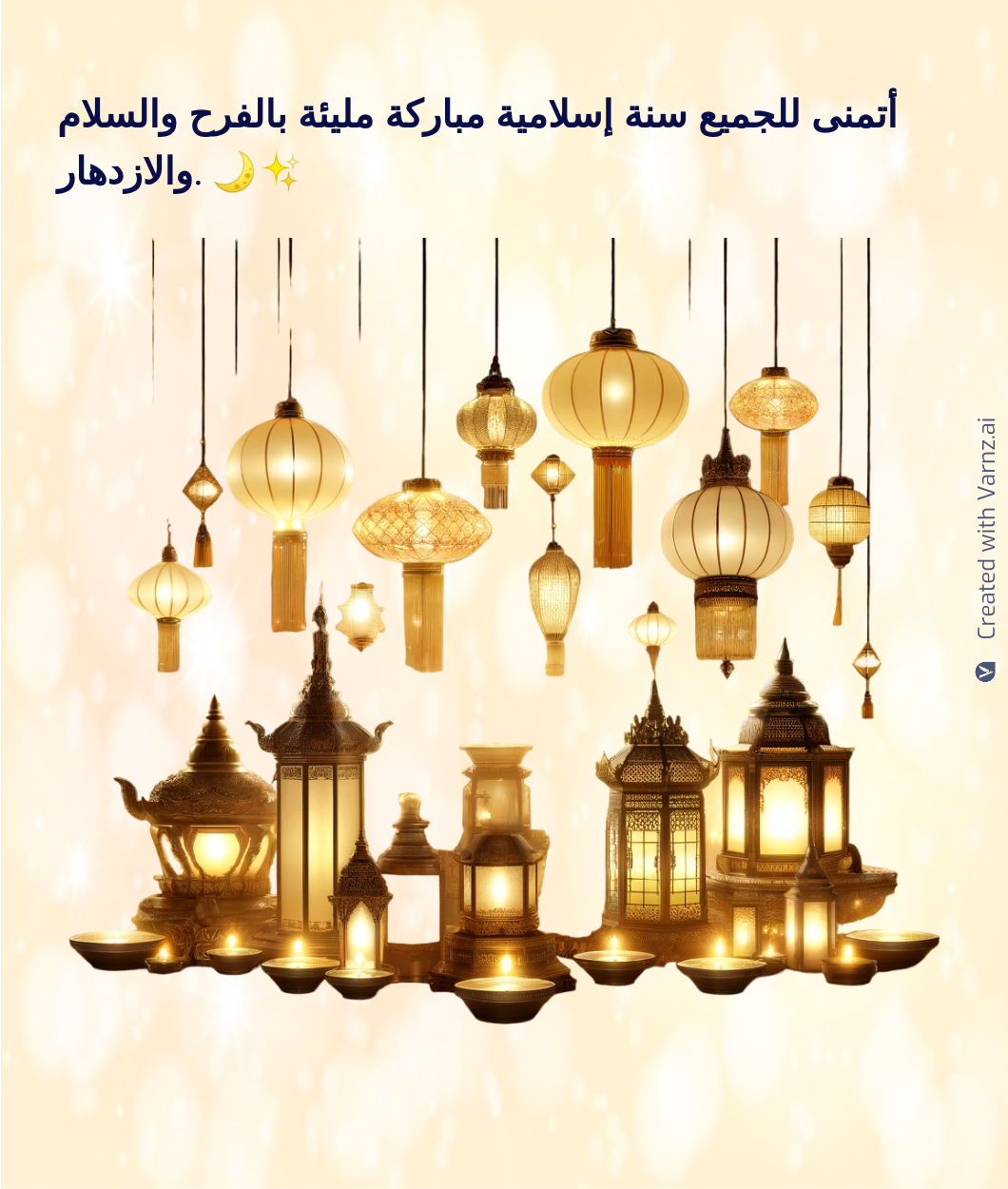 Islamic new year greeting card in Arabic
