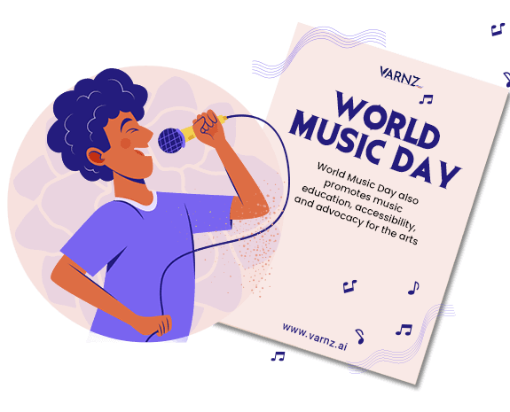 ai generated world music day greeting cards