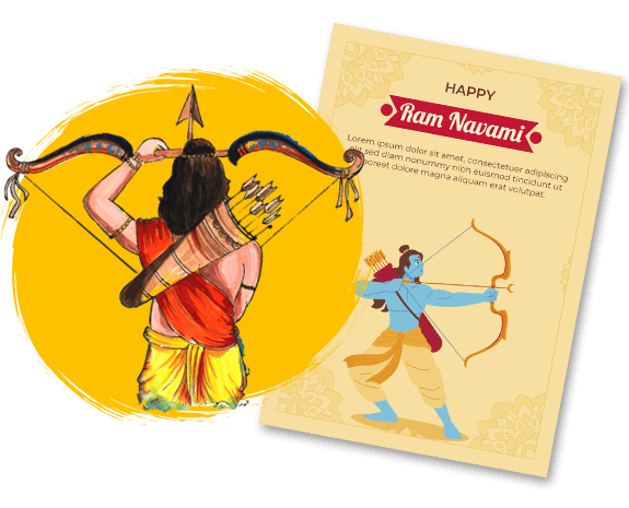 ai generated ram navami greeting cards