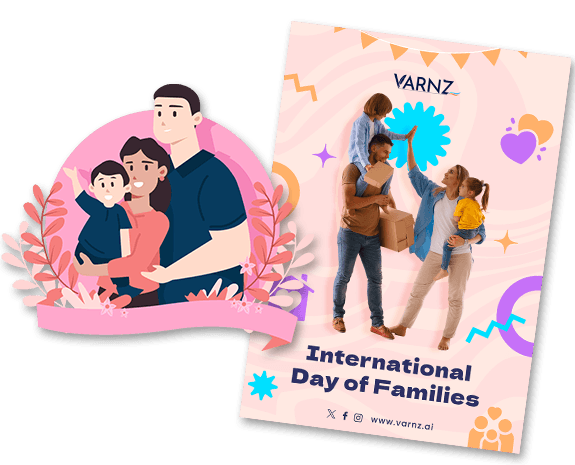 ai generated international day of families greeting cards