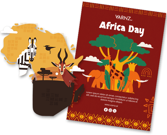 ai generated africa day greeting cards