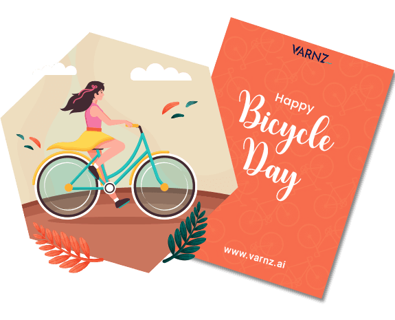 ai generated world bicycle day greeting cards