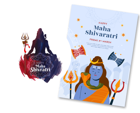 AI generated maha shivratri greeting cards