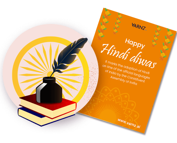 AI Generated Hindi Diwas Greeting Cards