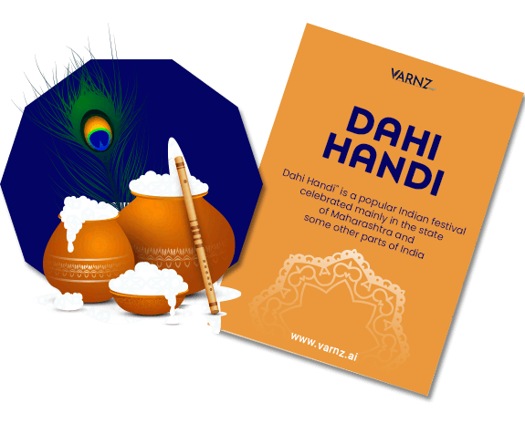 ai generated dahi handi greeting card