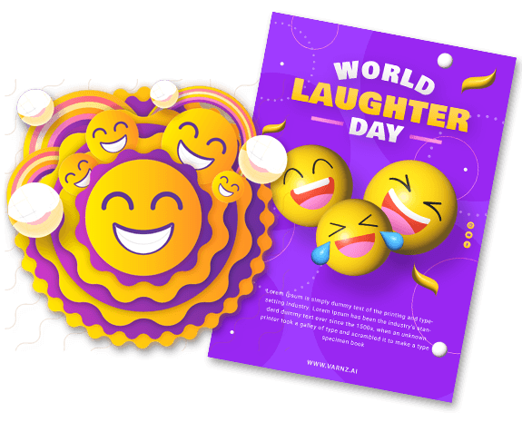 AI generated world laughter day greeting card